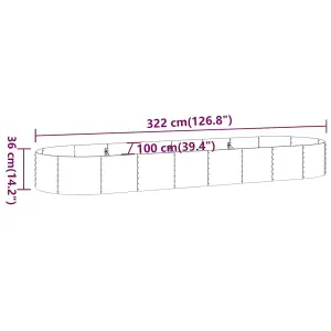 Berkfield Garden Planter Powder-coated Steel 322x100x36 cm Anthracite