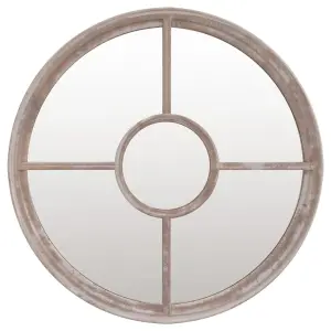 Berkfield Mirror Sand 40x4 cm Iron Round for Indoor Use