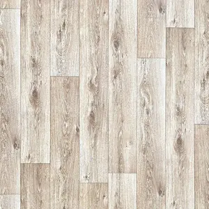 Light Beige Wood Effect Vinyl Flooring For Kitchen, Bathroom, Dining Room, 2.0mm Thick Vinyl Sheet -5m(16'4") X 2m(6'6")-10m²