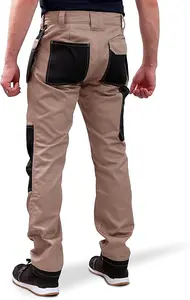 AGRI Trade Heavy Duty Mens Work Trousers Multi Pocket Reinforcing Stress Points Knee Pad Pockets - Beige (UK 42-44inch / EU60)