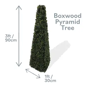 Best Artificial 3ft Pyramid Obelisk Boxwood Topiary Tree