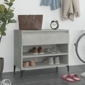 Berkfield Shoe Cabinet Concrete Grey 70x36x60 cm Engineered Wood