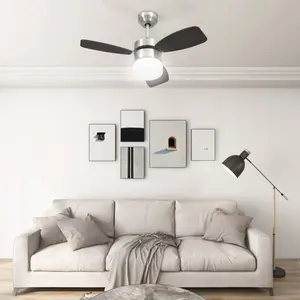 Burrell 76cm Ceiling Fan with LED Lights Black