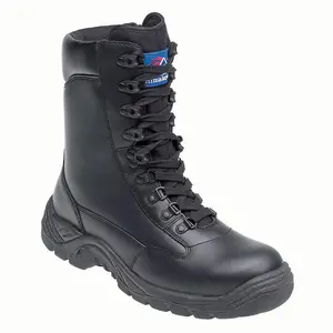 Himalayan S3 Black Leather Steel Toe Side-Zip Safety Boots for Ultimate Protection