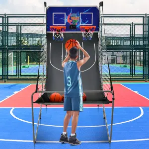 Costway Electronic Basketball Arcade Game Foldable Basketball Game 2 Player Shot 8 Modes