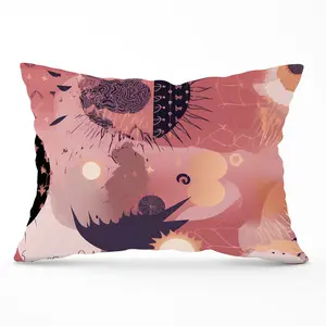 Abstract Red Pink Pattern Cushions 33cm x 48cm