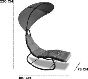 KEPLIN Heavy Duty Hammock Sun Lounger with Canopy Garden Outdoor Patio Sun Loungers