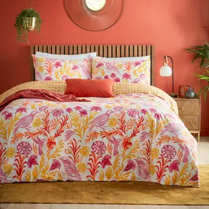 Alentejo Cotton Blend Floral Duvet Cover Set with Pillowcases 200 cm W x 200 cm L