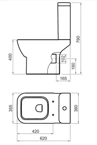 Cooke & Lewis Santoro White Close-coupled Toilet with Soft close seat