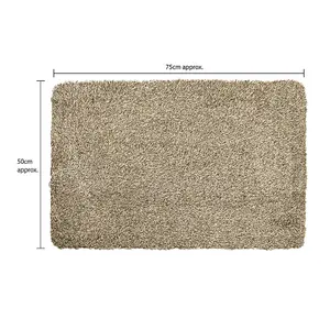 JVL Kensington Machine Washable Barrier Doormat 50x75cm Brown