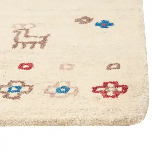 Wool Gabbeh Area Rug 160 x 230 cm Beige SULUCA