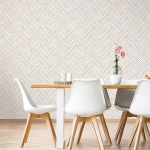 Galerie Geometrix Grey Rose Gold Geo Rectangular Smooth Wallpaper