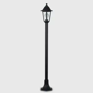 ValueLights Mayfair Pair of Traditional Victorian Style 1.2m Black IP44 Outdoor Garden Lamp Post Bollard Lights LED Bulbs 3000K