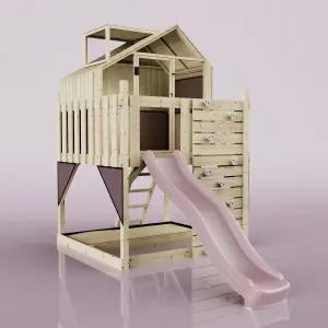 PolarPlay Kids Scandinavian Style Climbing Platform & Playhouse with Slide - Astrid Rose