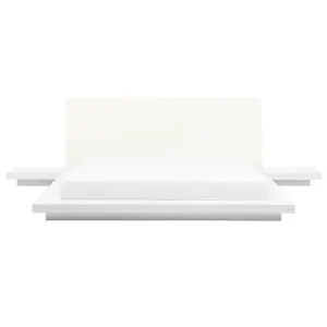 EU Super King Size Faux Leather Headboard Bed White ZEN