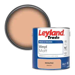 Leyland Trade Vinyl Matt Walls & Ceilings Emulsion Paint Shrimp Boat (PPG1196-4) 2.5L