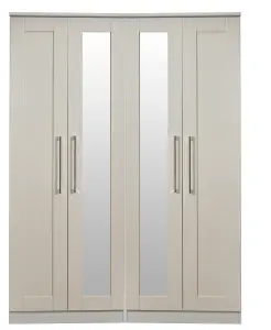 Ripon Tall 4 Door 2 Centre Mirrors in Kashmir Ash (Ready Assembled)