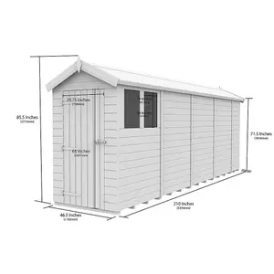 DIY Sheds 4x18 Apex Shed - Single Door With Windows