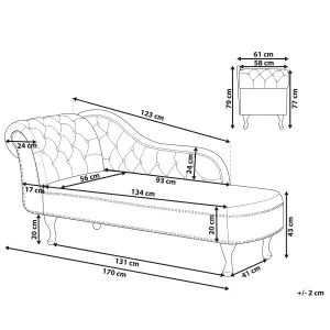 Left Hand Chaise Lounge Faux Leather White NIMES