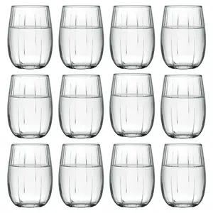 URBNLIVING 11cm Height 380ml Rounded Glasses Sleeve Set of 12