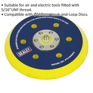 145mm DA Backing Pad for Hook and Loop Discs - Ideal for Dust-Free Finishing