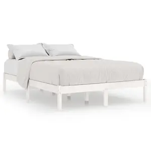 Berkfield Bed Frame White Solid Wood 180x200 cm Super King Size