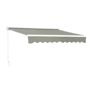 Retractable Patio Canopy Awning Door Awning Garden Sun Shade Manual Shelter Outdoor ,Grey,2.5m x 2 m