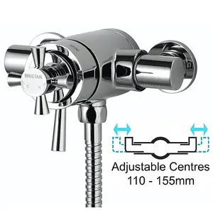 Bristan Rio Exposed Dual Control Thermostatic Mixer Shower Valve 110mm - 155mm