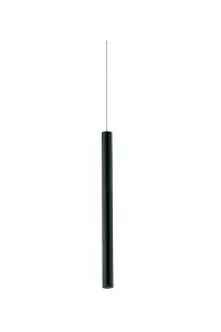 Luminosa Oboe Integrated LED Slim Aluminium Pendant, Black, 3000K