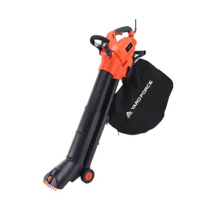 Yard Force 3-in-1 3000W Electric Corded Blower Vac and Mulcher with 35L Collection Bag and 100-300 km/h Air Speed - EB U30