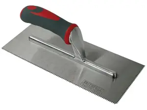 Faithfull - Notched Trowel V 3mm Soft Grip Handle 11 x 4.1/2in