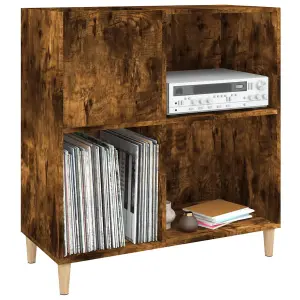 vidaXL Record Cabinet Smoked Oak 84.5x38x89 cm Engineered Wood