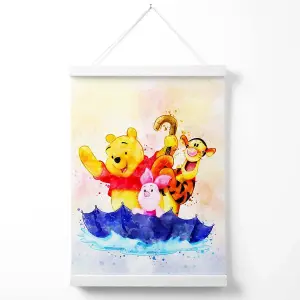 Watercolour Winnie the Pooh and Friends Poster with Hanger / 33cm / White