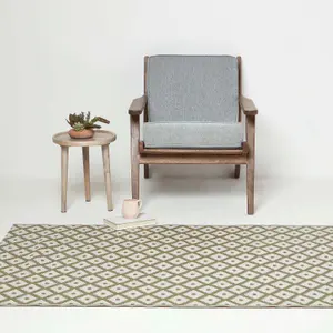 Homescapes May Geometric Olive Green Outdoor Rug, 150 x 240 cm