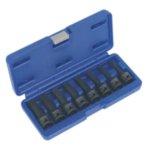 Sealey Impact Spline Socket Bit Set 8pc 1/2"Sq Drive AK5604