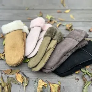 Sheepskin Mittens In Autumn Shades