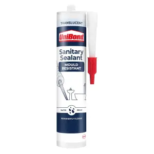 UniBond Sanitary Sealant Cartridge Translucent 274g, 2 Pack