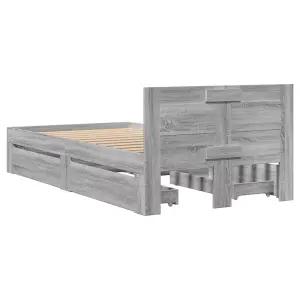 Berkfield Bed Frame with Headboard without Mattress Grey Sonoma 100x200 cm