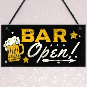 Red Ocean BAR OPEN Sign Vodka Plaque Garden Shed Pub Bar Man Cave Sign Friendship Gift