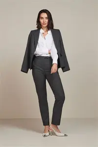 Womens Next Grey Slim Tailored Trousers - Grey