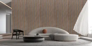 Premium Acoustic Slat Wall Panel 2.4m x 0.6m Walnut