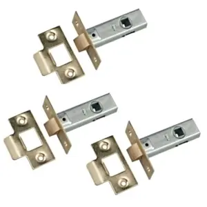 MORTICE TUBULAR LATCH 2.5" 63mm x 3 Internal BRASS