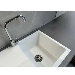 Liquida TEC860WH 1.0 Bowl Composite Reversible White Kitchen Sink And Waste Kit