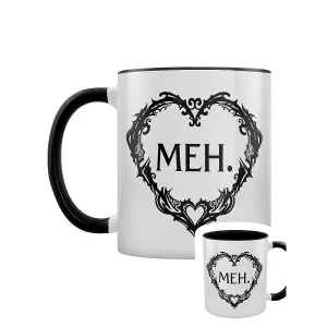 Grindstore Meh Heart Inner Two Tone Mug White/Black (One Size)