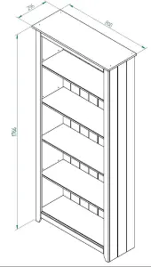 Capri Carbon Grey tall bookcase