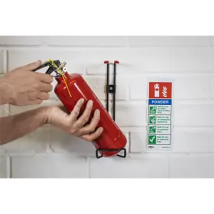 Sealey Safe Conditions Sign Powder Fire Extinguisher Self-Adhesive x10 SS52V10