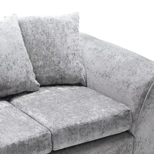 Harriet Crushed Chenille 2 Seater Sofa in Light Grey