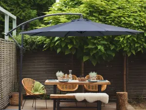 Cantilever Garden Parasol 3 m Grey RAVENNA II