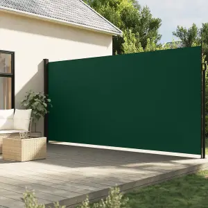 Berkfield Retractable Side Awning Dark Green 200x600 cm