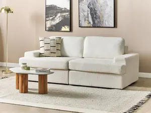 3 Seater Boucle Sofa White ALLA